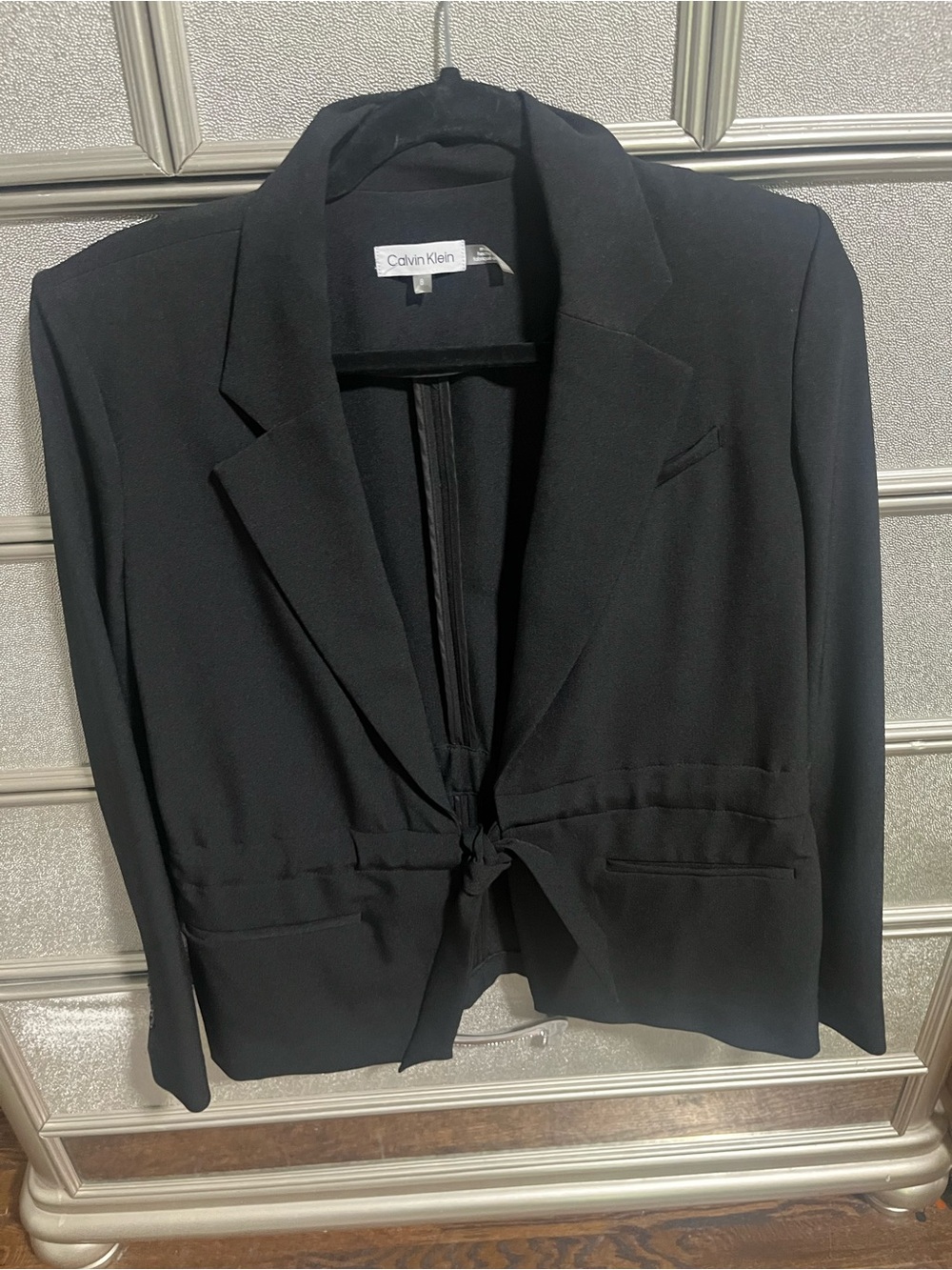Calvin Klein Black Women's Tie-Front Blazer